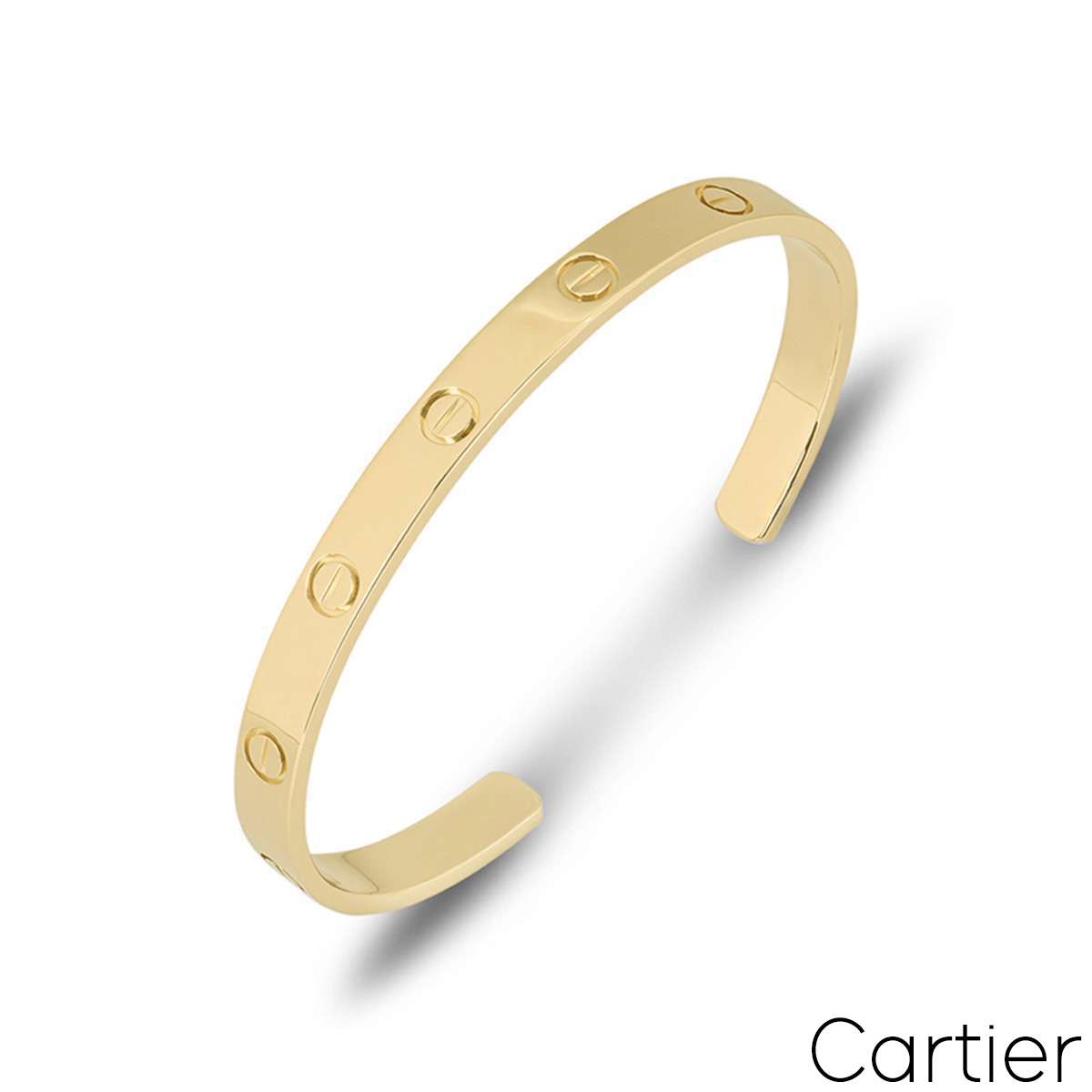 Cartier Yellow Gold Plain Cuff Love Bracelet Size 18 B6032418